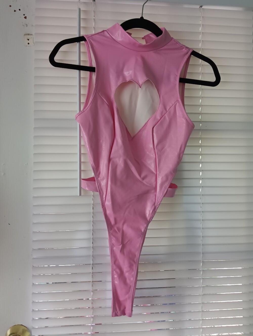 NWT Shein Icon Women's Stand Collar Heart Cut Out Bodysuit